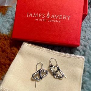 Retired James Avery Heart to Heart Dangle Earrings